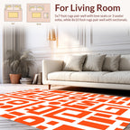 Geometric Abstract Orange Pattern Rug