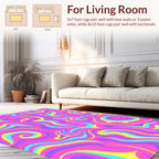 Vibrant Swirls Psychedelic Pattern Rug