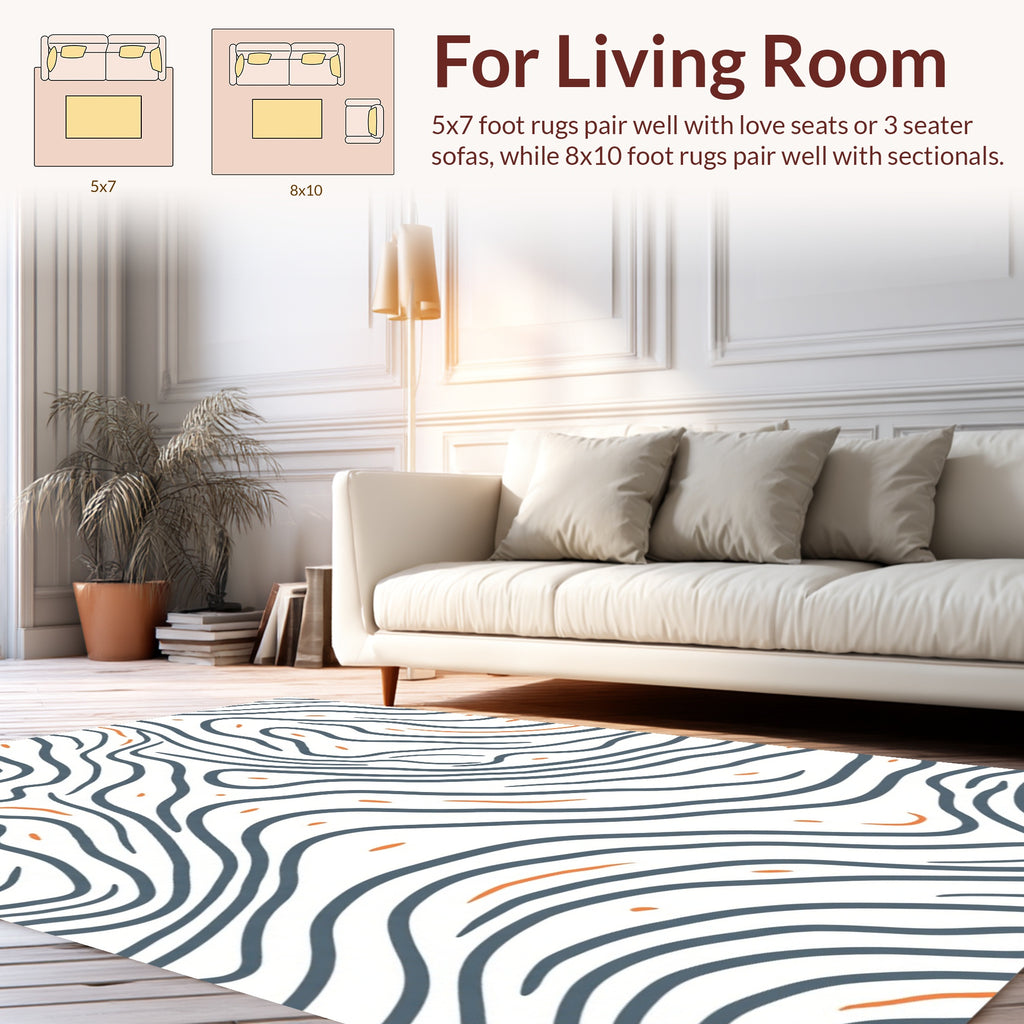 Abstract Wavy Lines Pattern Rug