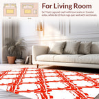 Bold Red Abstract Geometric Pattern Rug