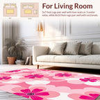 Charming Pink Floral Pattern Rug