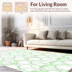 Green Art Deco Fan Motif Rug