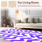 Purple White Wavy Stripe Pattern Rug