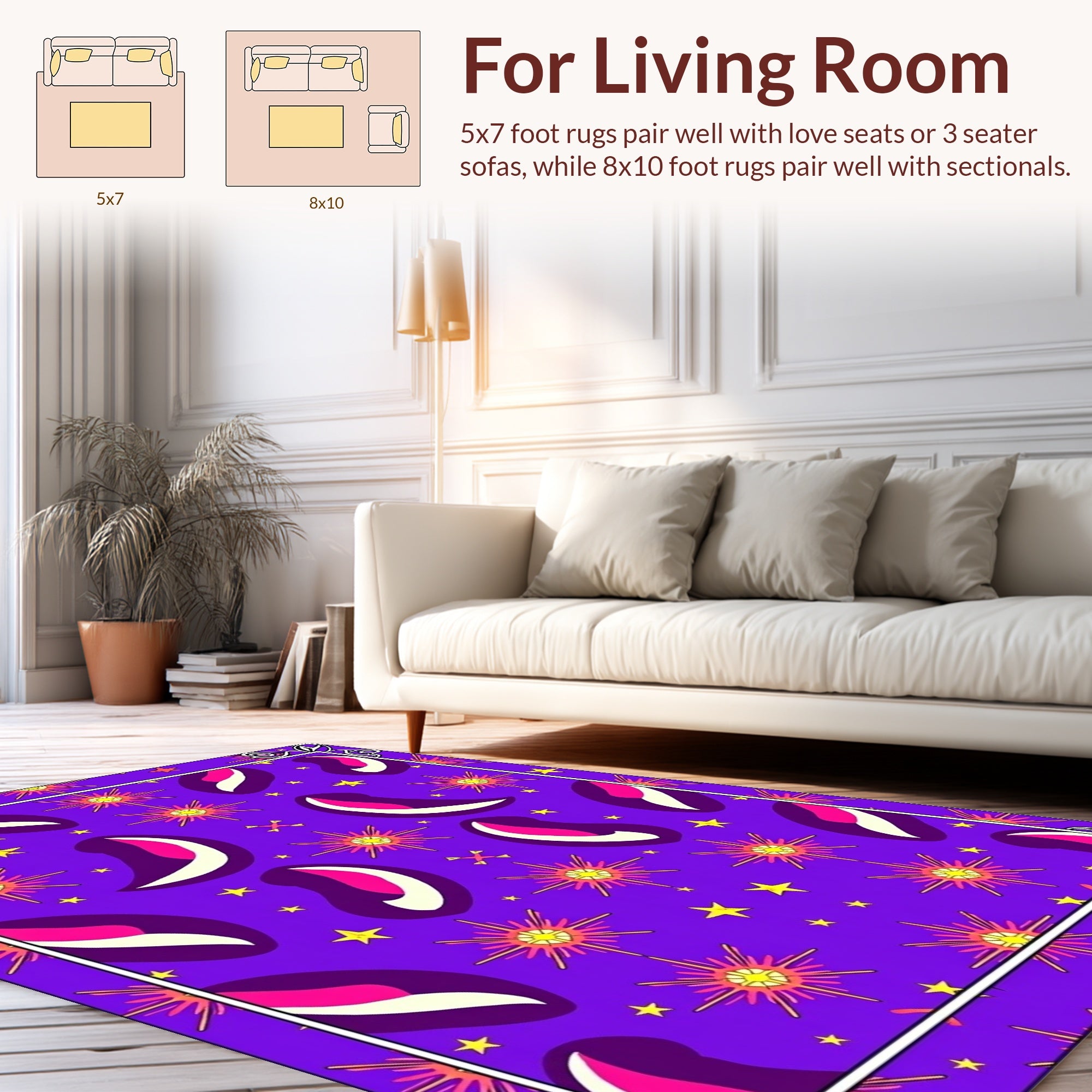 Vibrant Paisley Sunburst Geometric Rug