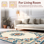 Intricate Floral Border Medallion Rug