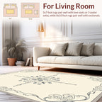 Ornate Floral Scrollwork Cream Rug