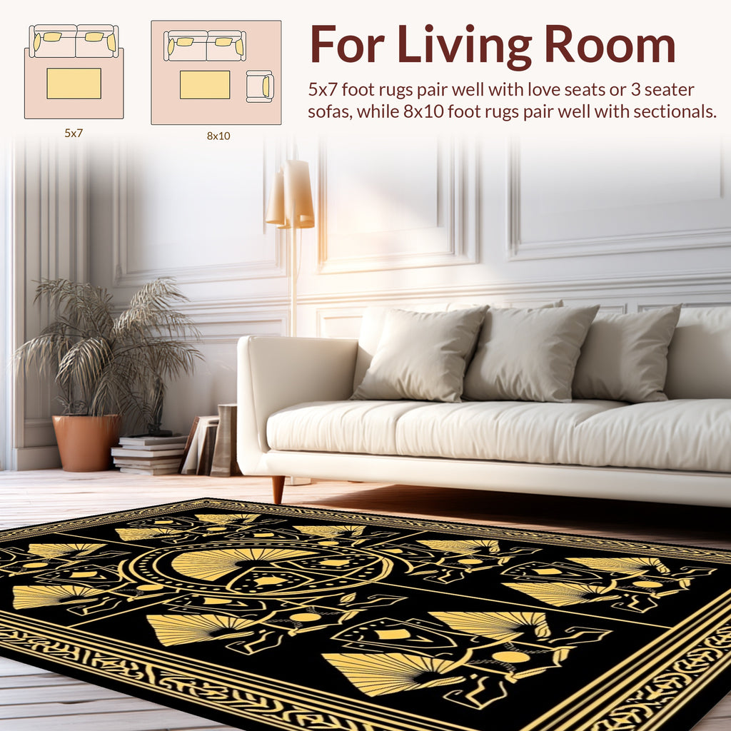 Art Deco Geometric Fan Silhouette Rug