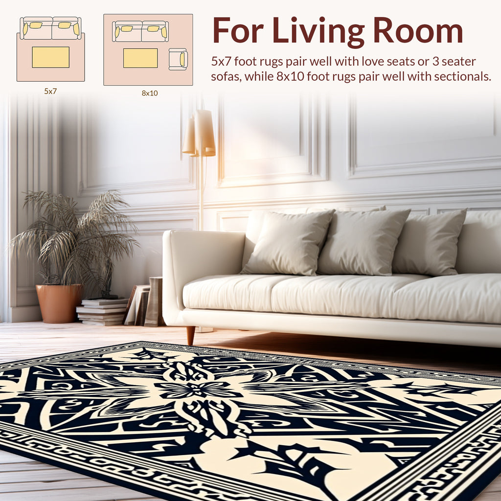 Bold Tribal Symmetric Design Rug