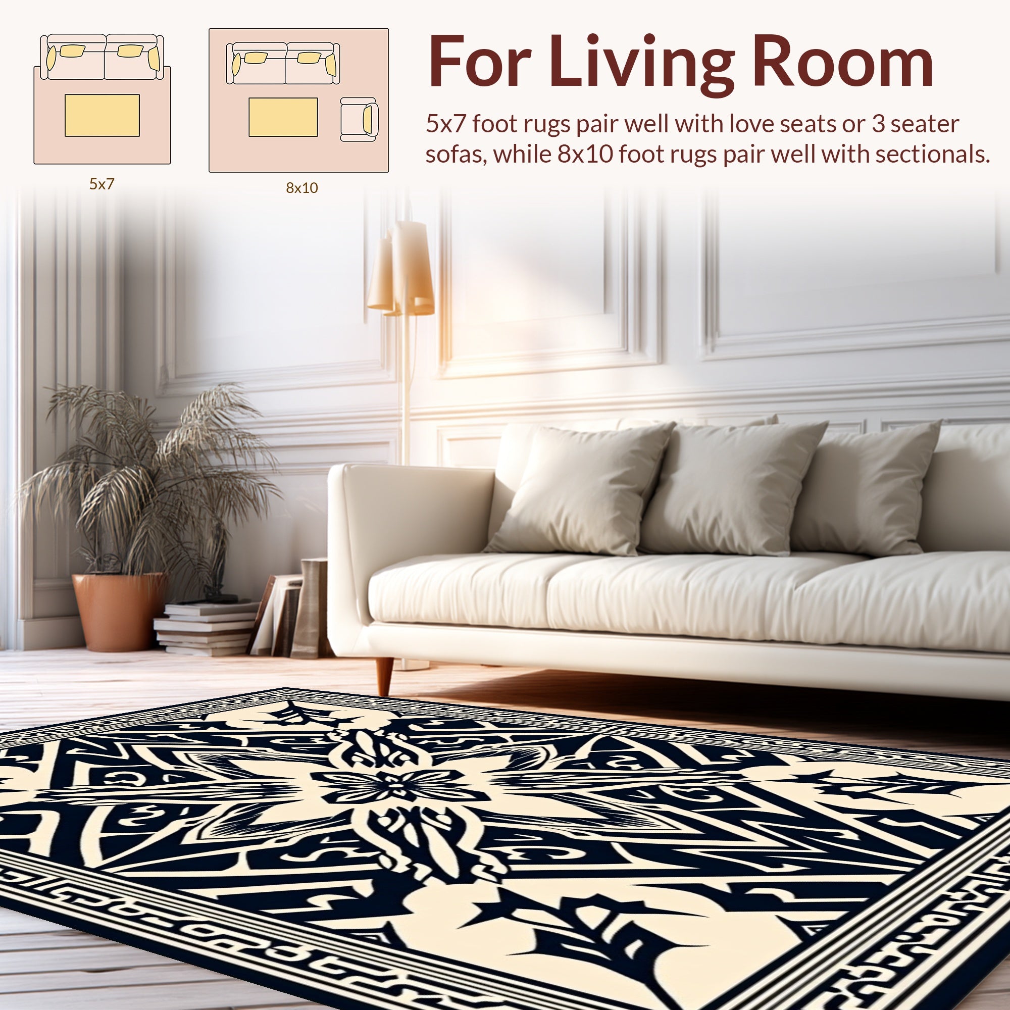 Bold Tribal Symmetric Design Rug