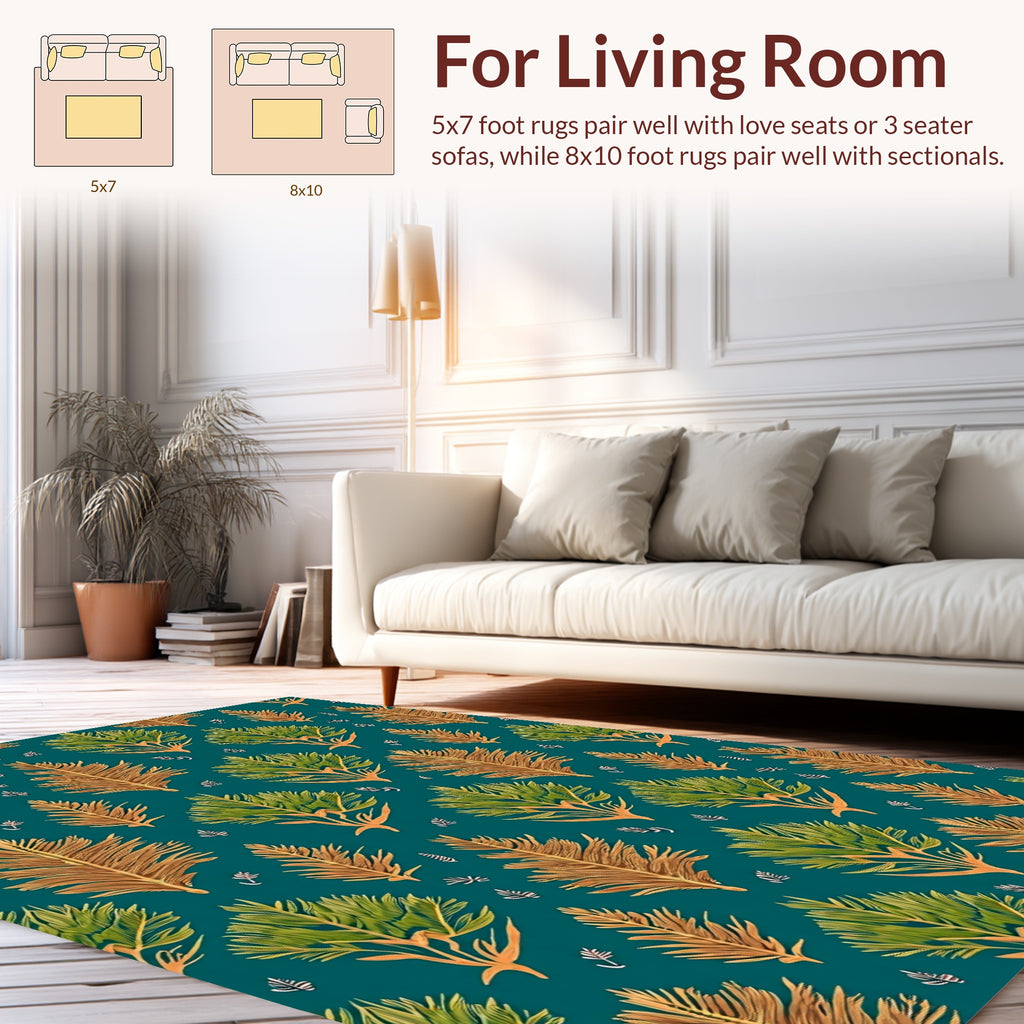Green Brown Foliage And Botanicals Rug