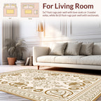 Elegant Floral Motif In Gold Rug