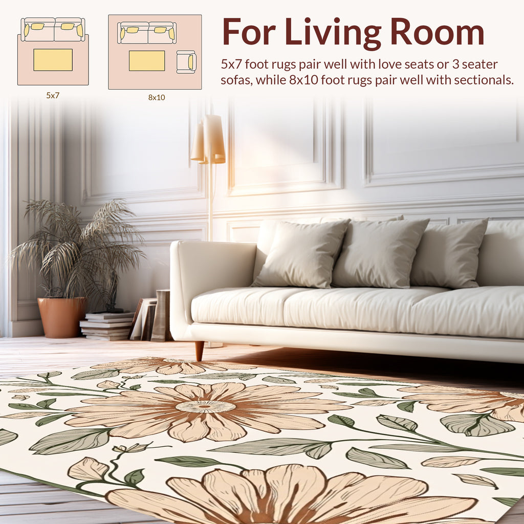 Vintage Floral Pattern Rug