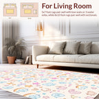 Playful Cartoon Creatures Stars Pattern Rug