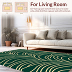 Organic Flowing Gold Line Pattern Rug