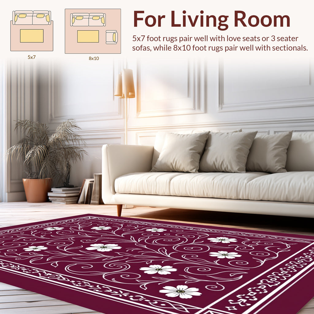 Victorian Floral Swirl Decorative Panel Rug