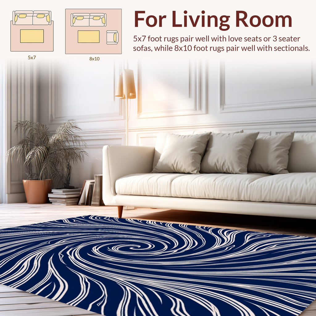 Abstract Swirl Lines Pattern Rug