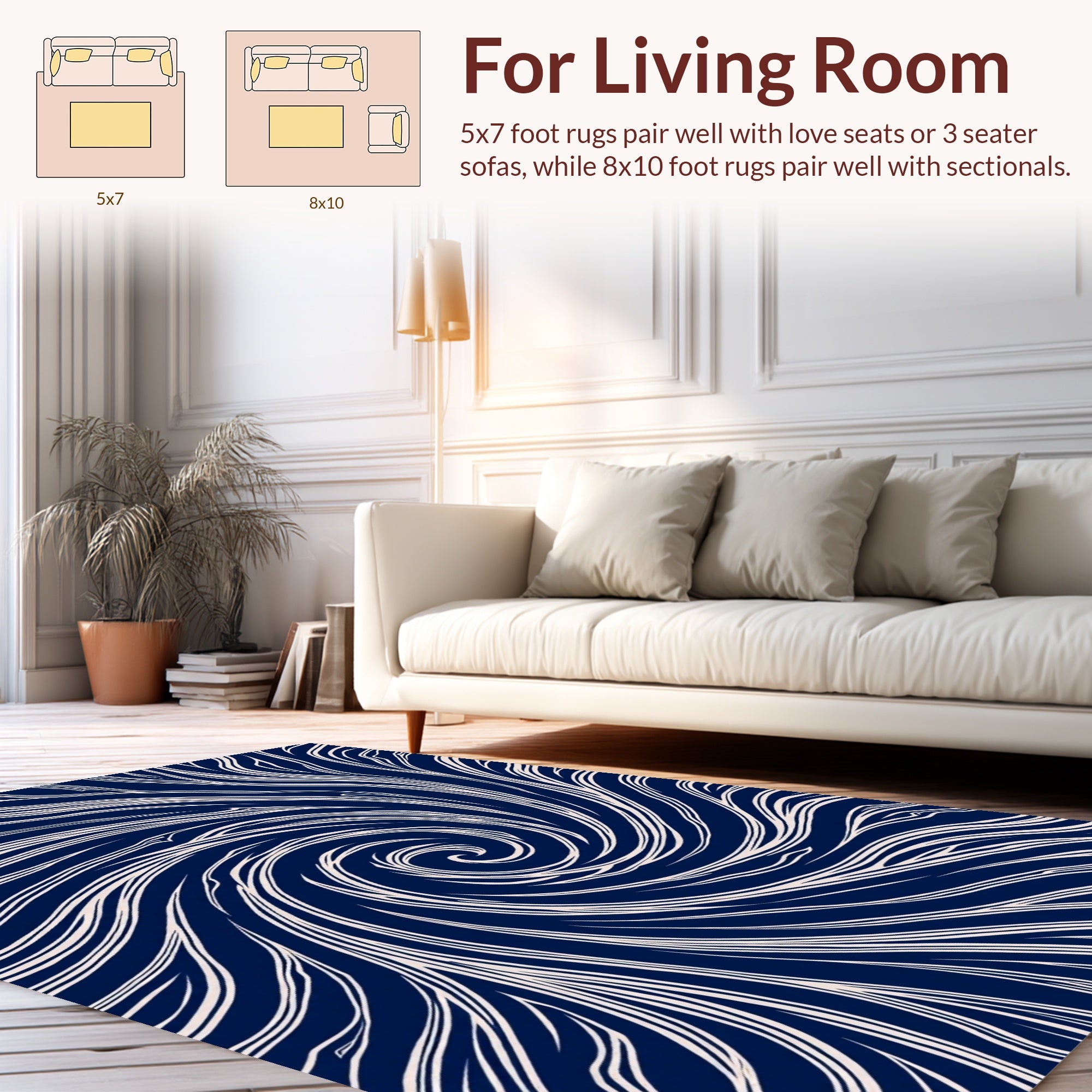 Abstract Swirl Lines Pattern Rug