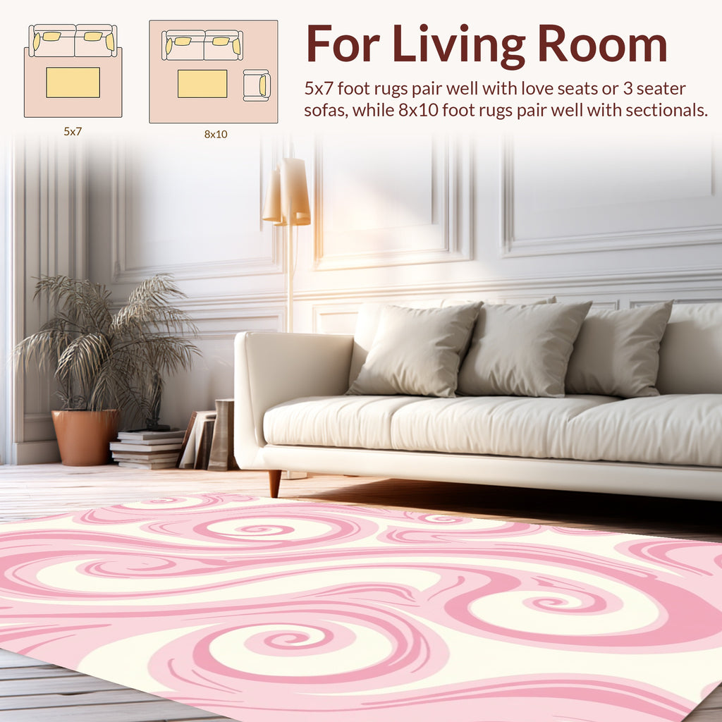 Pink Swirl Abstract Pattern Rug