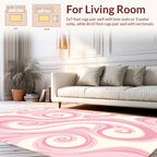 Pink Swirl Abstract Pattern Rug