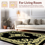 Ornate Floral Medallion Border Design Rug