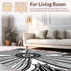 Bold Black Radial Starburst Pattern Rug