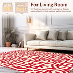 Red Geometric Abstract Pattern Rug