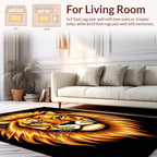 Fiery Lion Head Graphic Rug