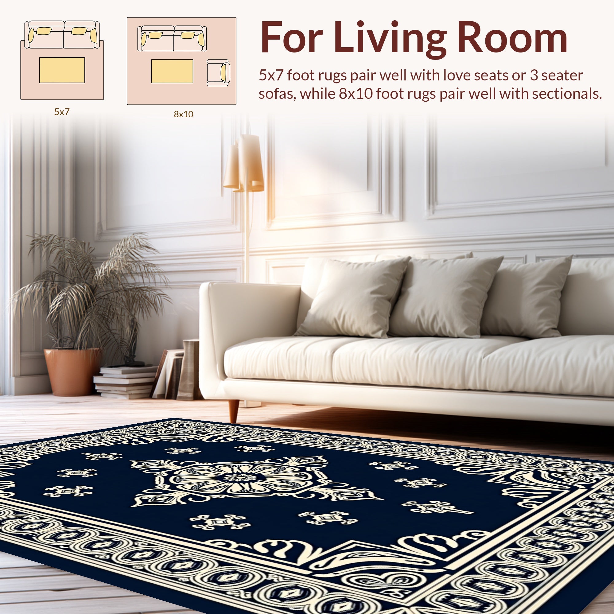 Elegant Floral Medallion Patterned Rug