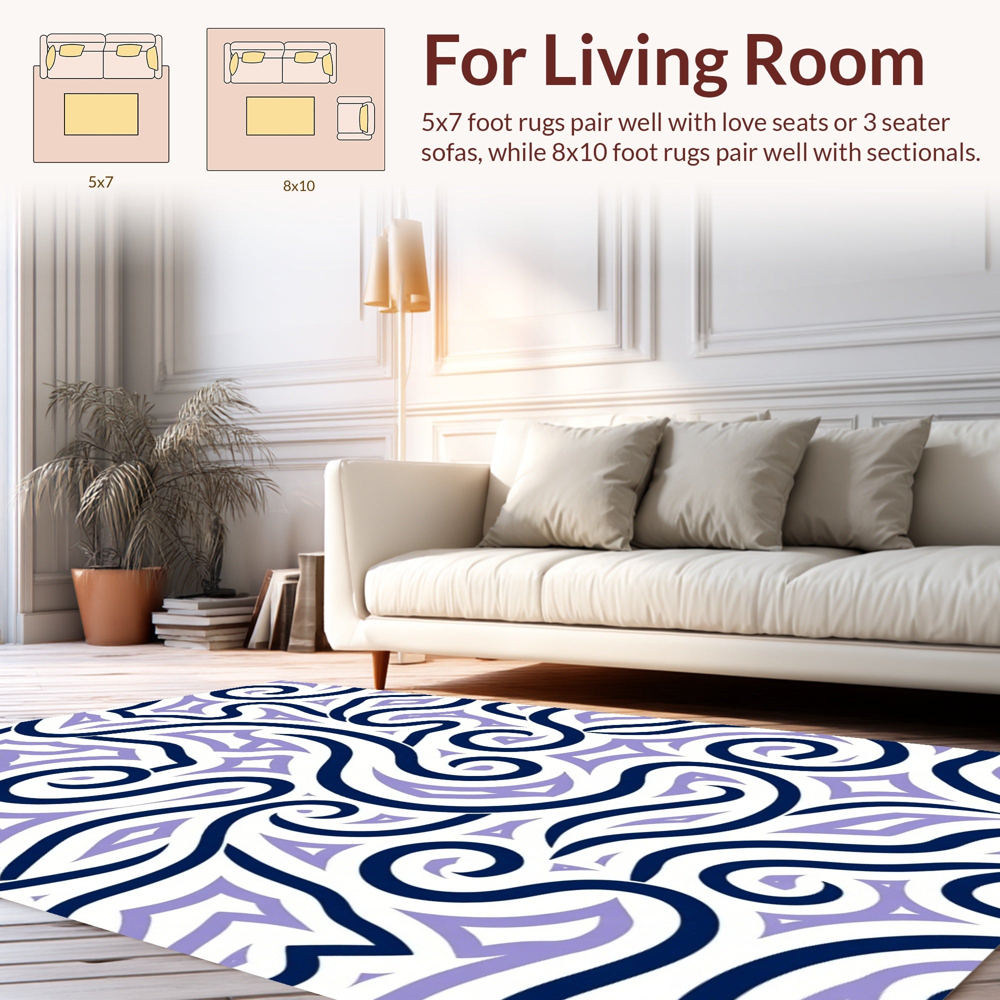 Bold Swirls Graphic Pattern Rug