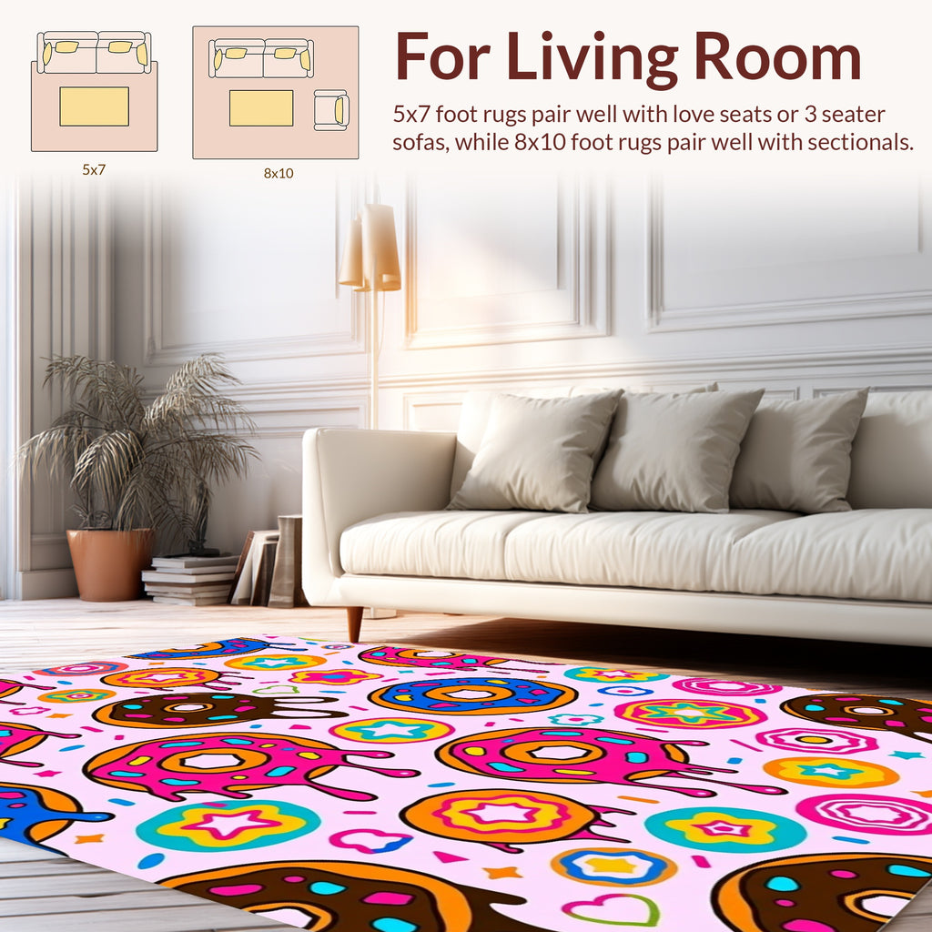 Dripping Donut Fun Pattern Rug