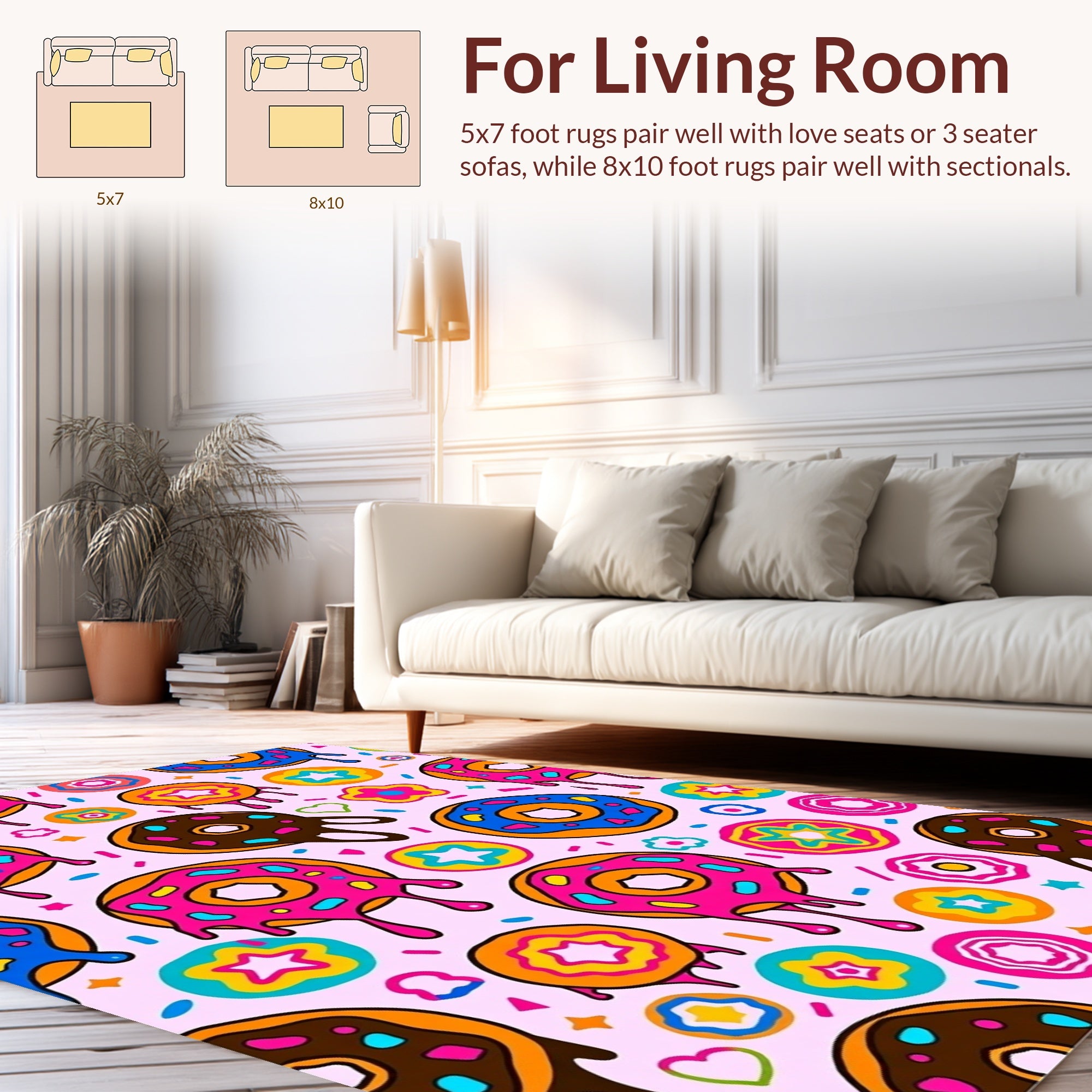 Dripping Donut Fun Pattern Rug