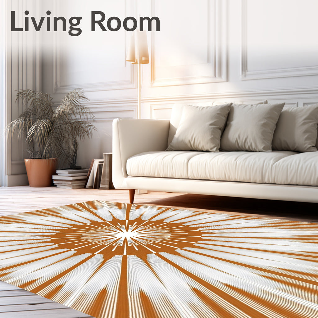 Radiating Lines Geometric Pattern Rug