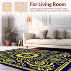 Yellow Floral Mandala Pattern Rug