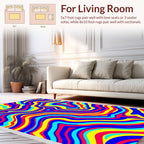 Vibrant Psychedelic Swirl Pattern Rug