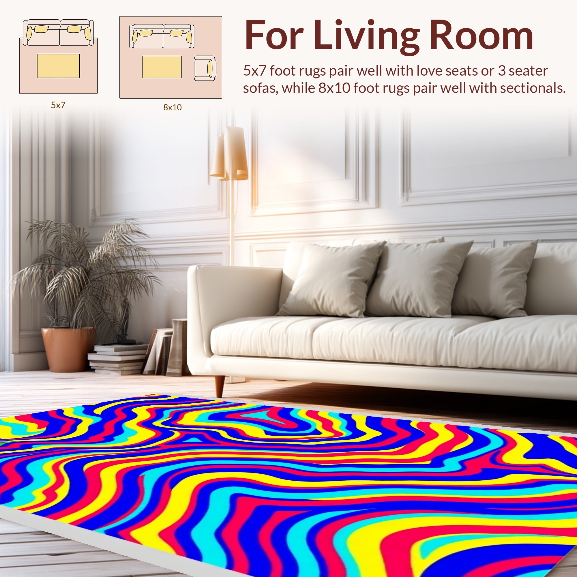 Vibrant Psychedelic Swirl Pattern Rug