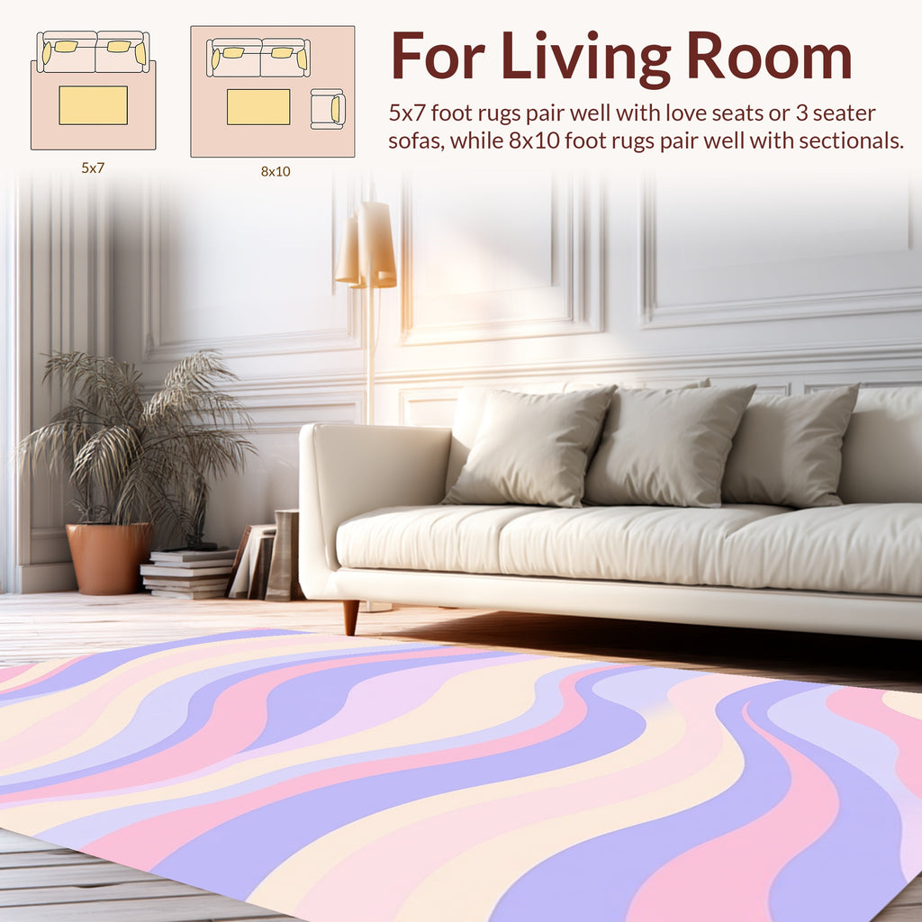 Pastel Waves Pattern Rug