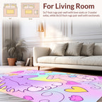 Sweet Unicorn Heart Pastel Pattern Rug