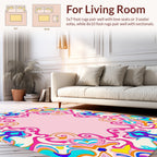 Vibrant Swirls Pastel Patterned Rug