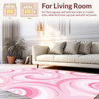 Pink Swirl Abstract Pattern Design Rug