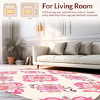 Pink Floral Mandala Pattern Rug