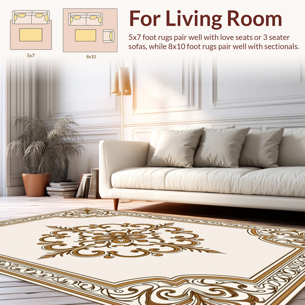 Ornate Vintage Floral Medallion Rug
