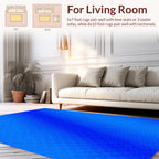 Deep Blue Square Patterned Rug
