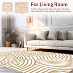 Abstract Wavy Gold Lines Rug