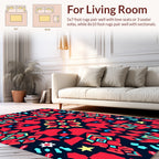 Bold Red Yellow Geometric Starburst Rug