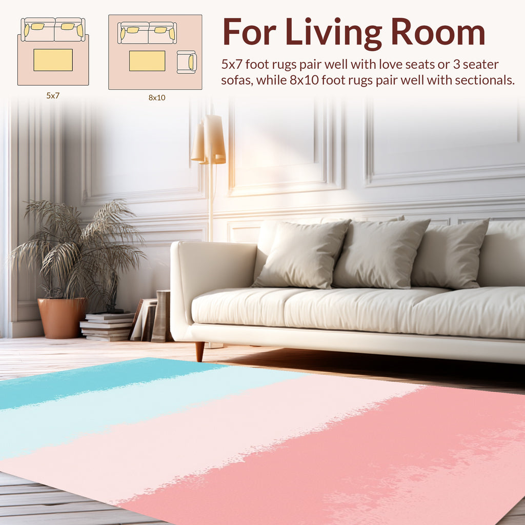 Pastel Cloud Stripe Abstract Rug