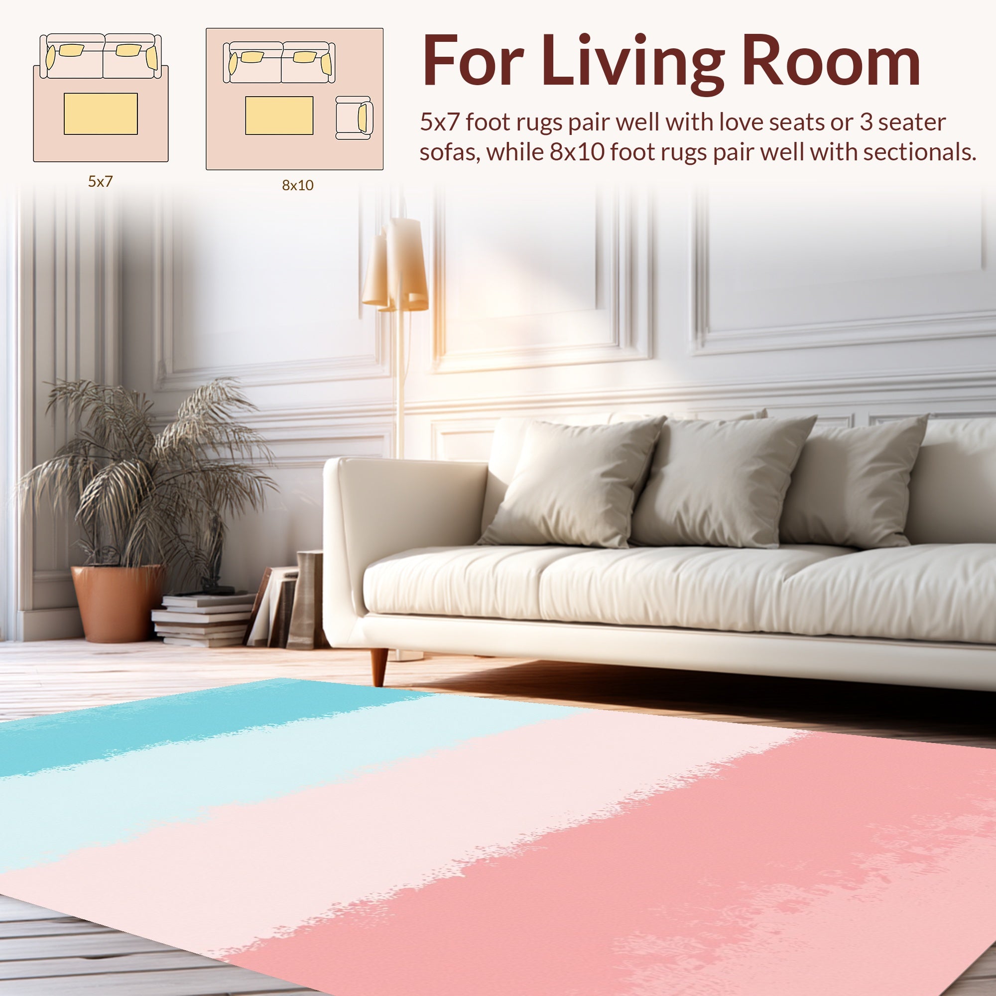 Pastel Cloud Stripe Abstract Rug