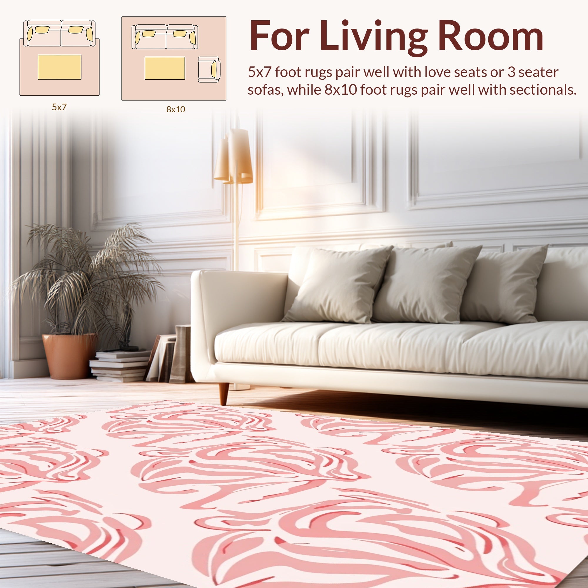 Abstract Swirls On Pale Pink Rug