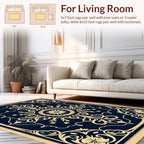Ornate Floral Baroque Patterned Rug