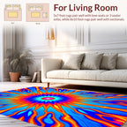 Vibrant Sunburst Floral Mandala Rug