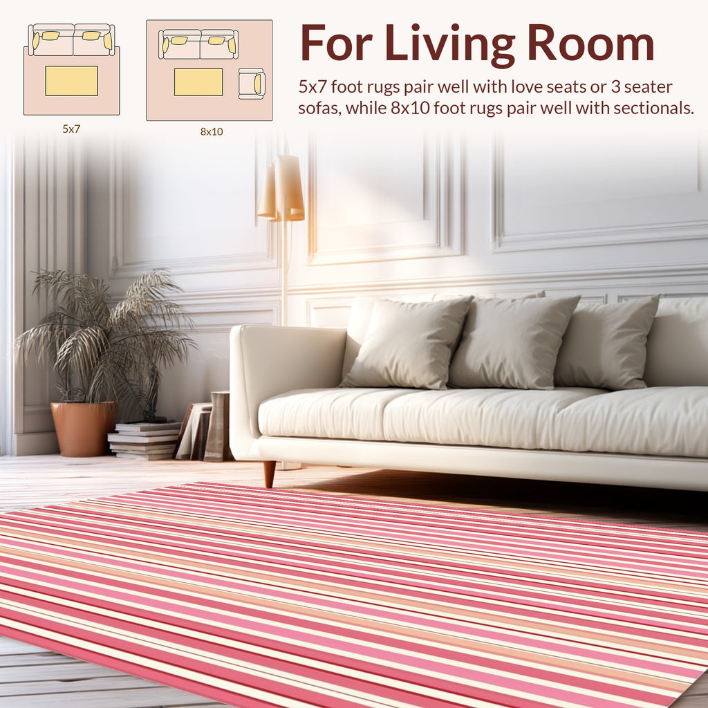 Pink Striped Tones Rug